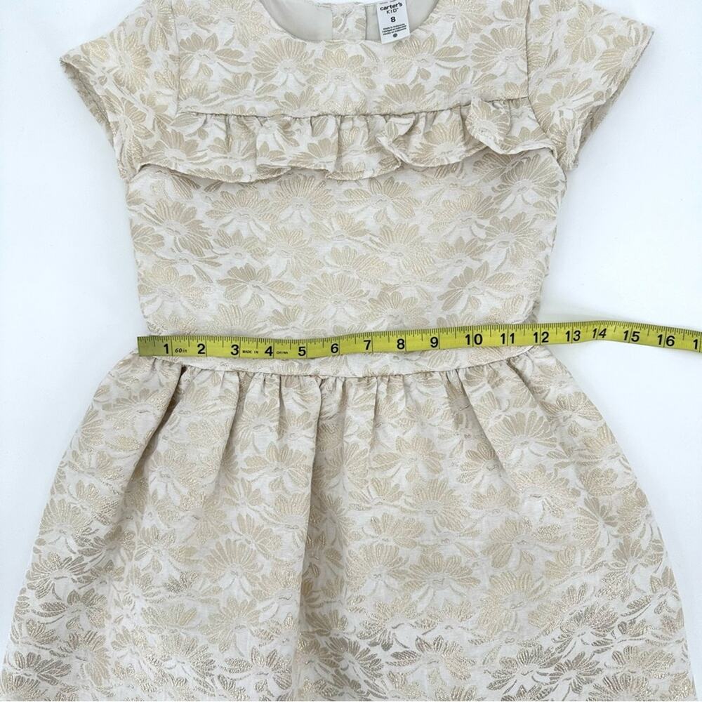 Carter’s girl jacquard woven dress cream metallic gold floral Size 8 - Picture 10 of 11